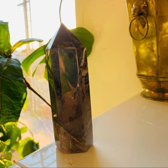 Smoky Quartz Polish Genuine 5” Crystal Point Boho Gypsy Meditation Yoga Gemstone - Picture 4 of 5